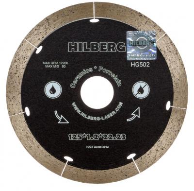 Диск алмазный отрезной Hilberg HG502 (125x22,23) Graphite Сплошной