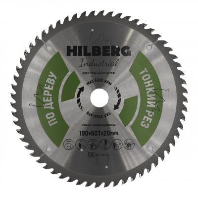 Диск пильный Hilberg HWT193 (190x20x60Т) Industrial Дерево тонкий рез