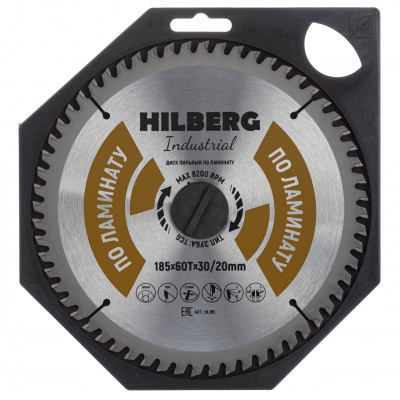 Диск пильный Hilberg HL185 (185x30/20x60Т) Industrial Ламинат