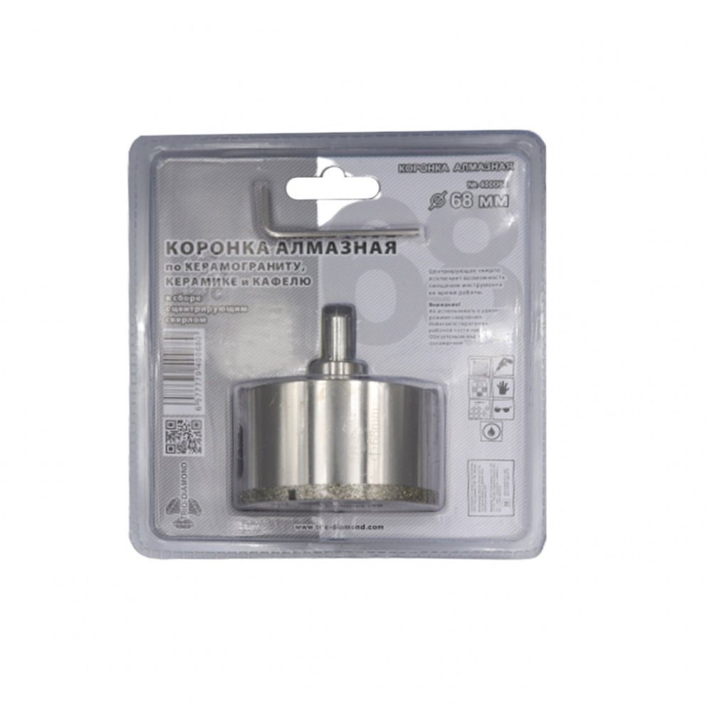 Коронка алмазная Trio-Diamond 400068 (68 мм) по керамике и кафелю с центрирующим сверлом