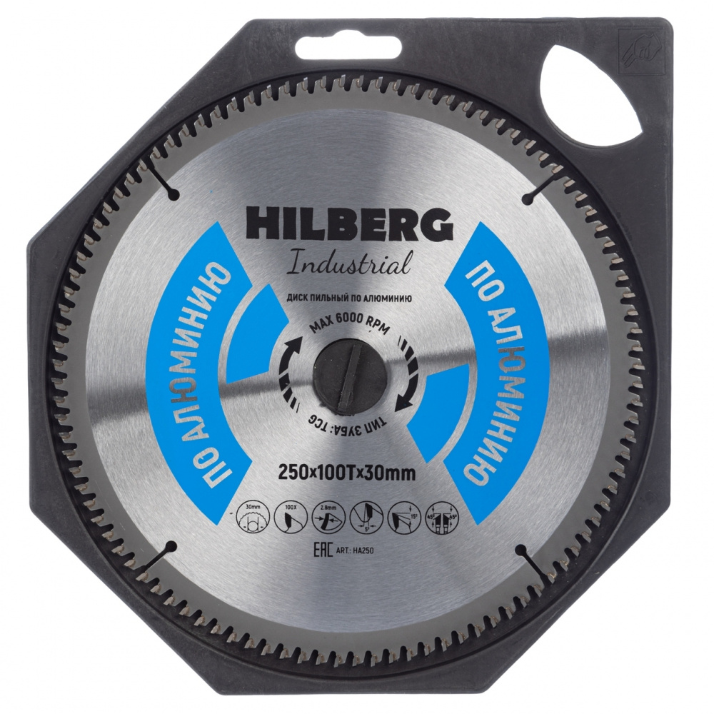Диск пильный Hilberg HA250 (250x30x100Т) Industrial Алюминий