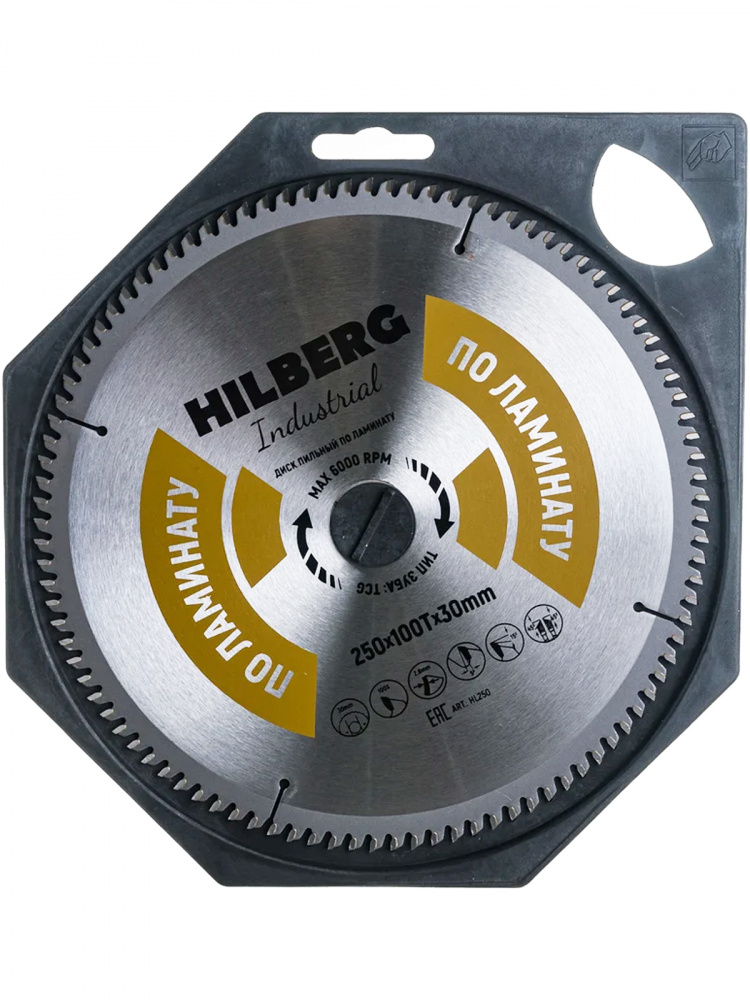 Диск пильный Hilberg HL250 (250x30x100Т) Industrial Ламинат