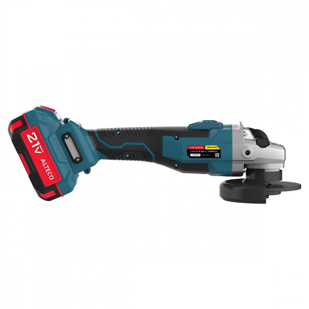 Бесщёточная аккумуляторная угловая шлифмашина ALTECO CAGB 18-125 Li BL 39274