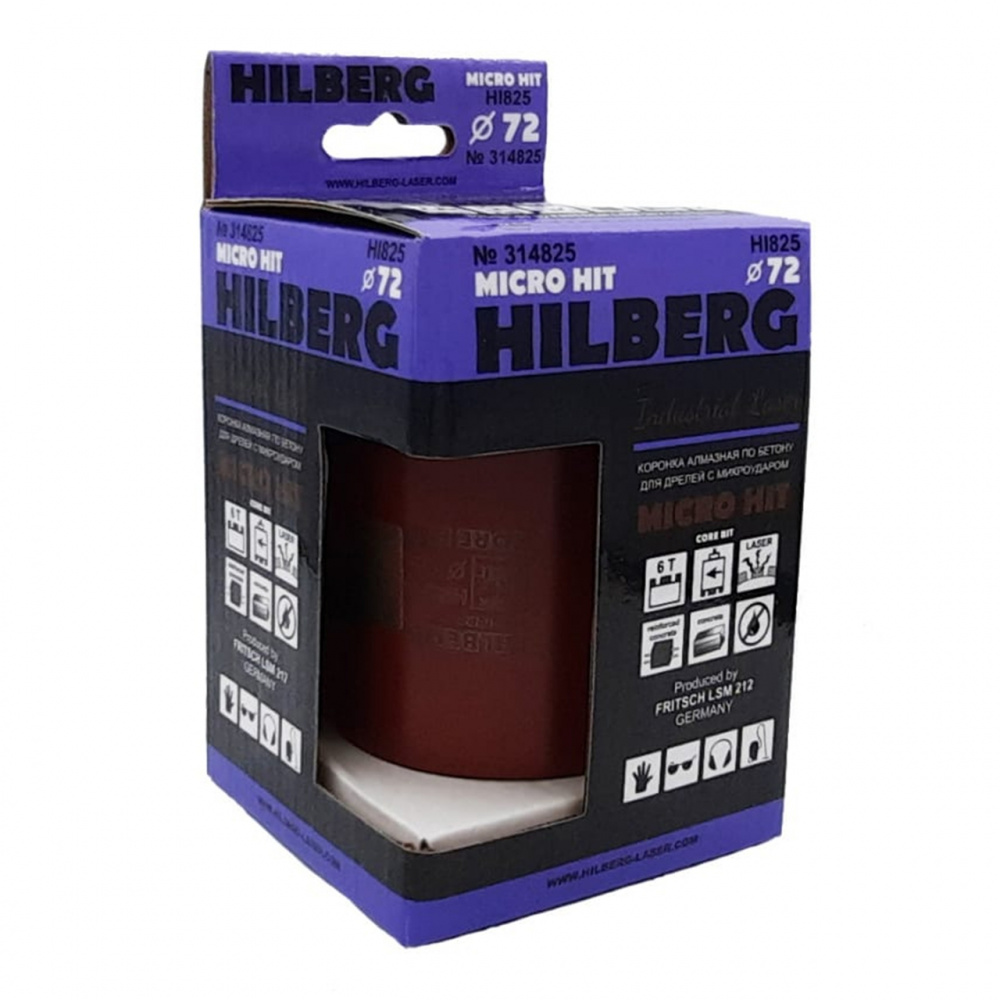Коронка алмазная Hilberg HI825 (72 мм) Industrial Laser Micro Hit под пылеудалитель