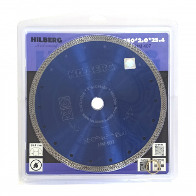 Диск алмазный Hilberg HM407 (250x25,4/22,23) Турбо ультратонкий х-тип