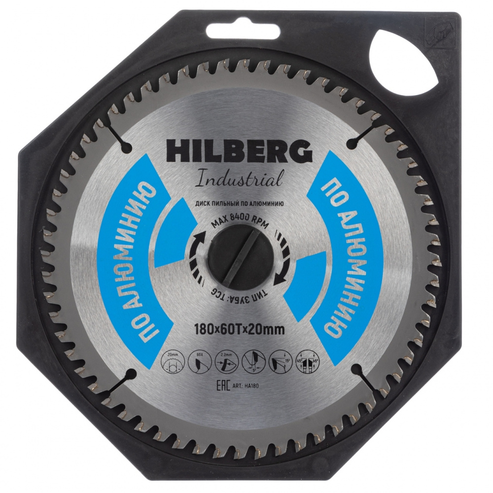 Диск пильный Hilberg HA180 (180x20x60Т) Industrial Алюминий