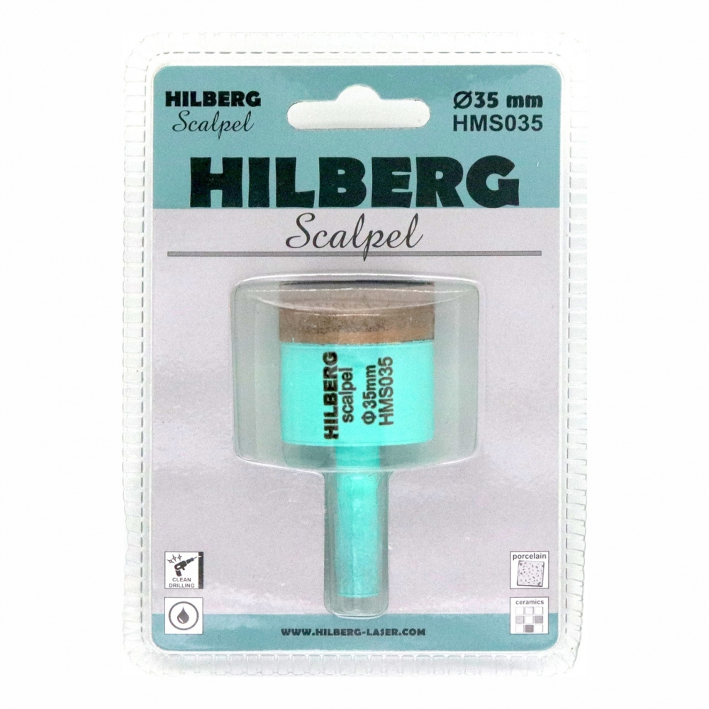 Коронка алмазная по керамограниту Hilberg Scalpel HMS035 (35 мм)