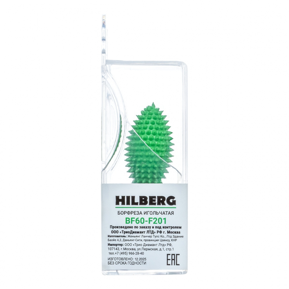 Борфреза игольчатая HILBERG, хв-к 6мм, тип Пламя 19*32мм, L=60мм, BF60-F201