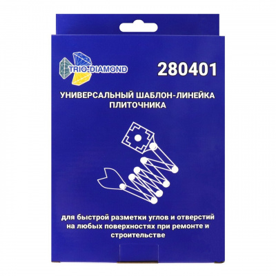 Универсальный шаблон плиточника Trio-Diamond 280401 (6 колен, 1 трафарет) с угловым фиксатором