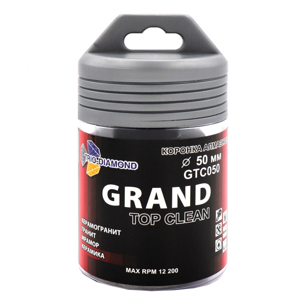 Коронка алмазная по керамограниту Trio-Diamond GTC050 (50 мм, М14) Grand Top Clean