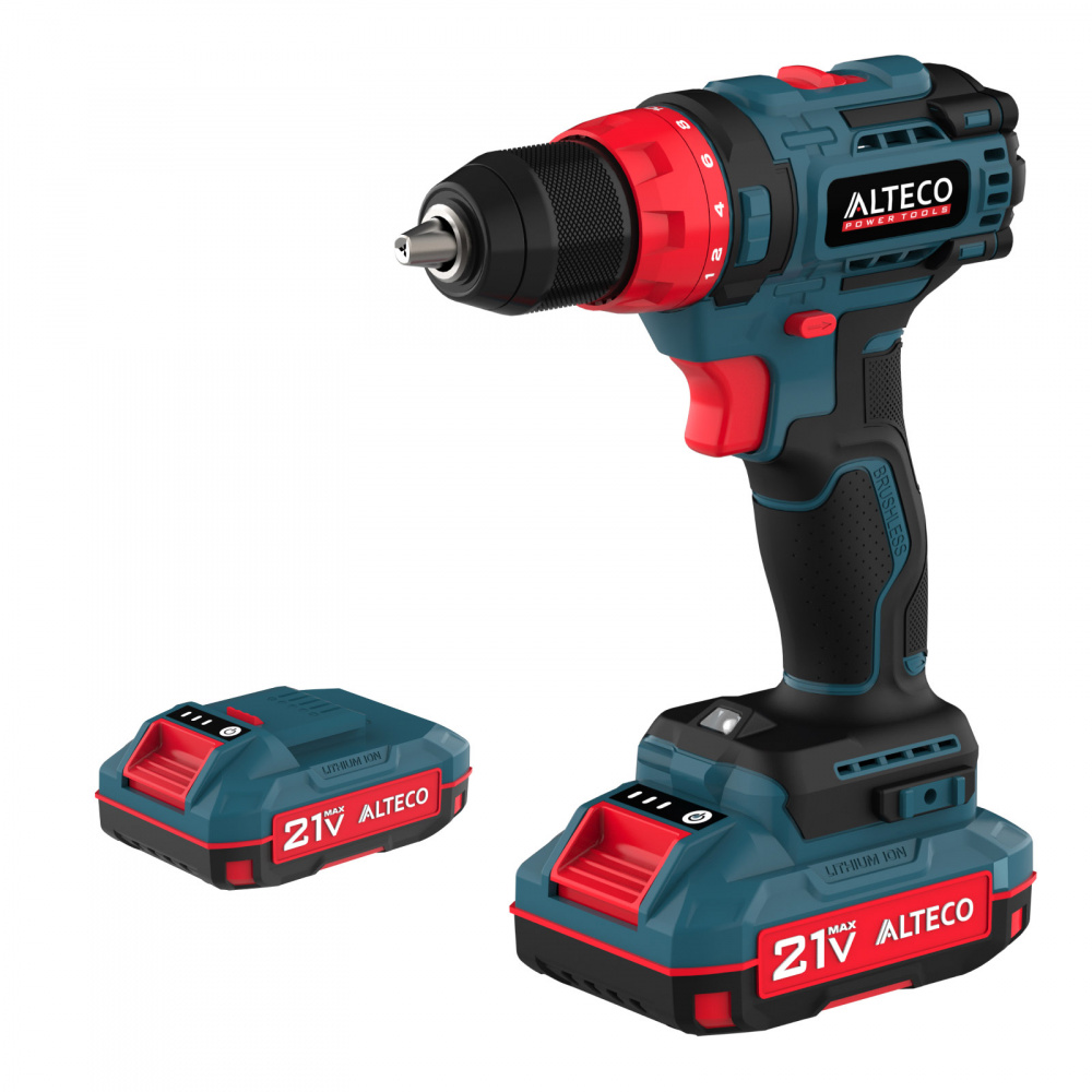 Аккумуляторная ударная дрель шуруповёрт ALTECO CD 21-45 BL X2 73510