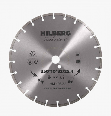 Диск алмазный Hilberg HM108/32 (350x32/25,4x12) Hard Materials Лазер