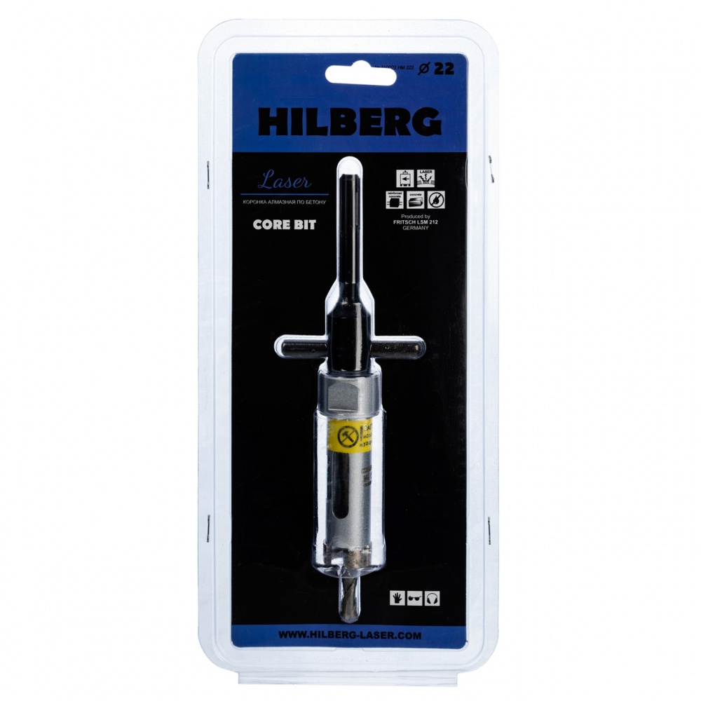 Коронка алмазная по бетону Hilberg HM222 (22 мм) Laser