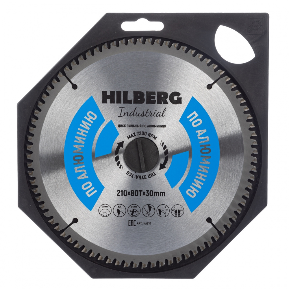 Диск пильный Hilberg HA210 (210x30x80Т) Industrial Алюминий