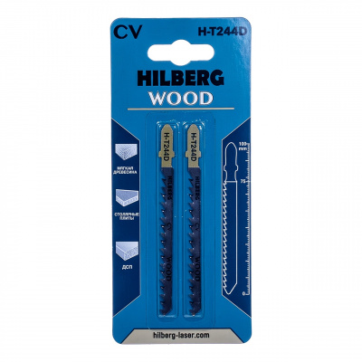Пилки CV для лобзика 2шт, Hilberg Wood быстрый фигурный рез 100*1.3мм,6TP H-T244D