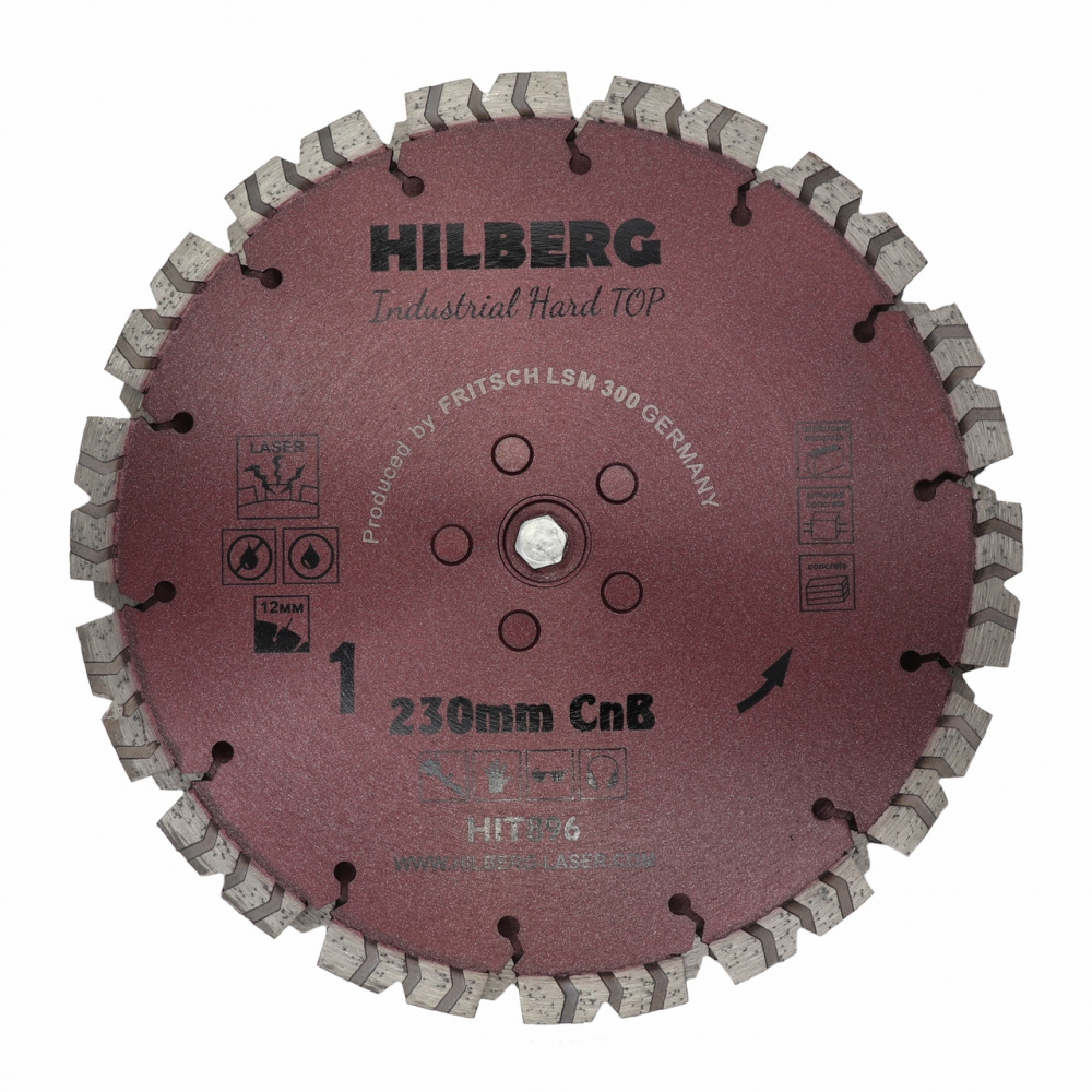 Диск алмазный отрезной Hilberg HIT896 (230*12x2) Industrial Hard TOP CnB