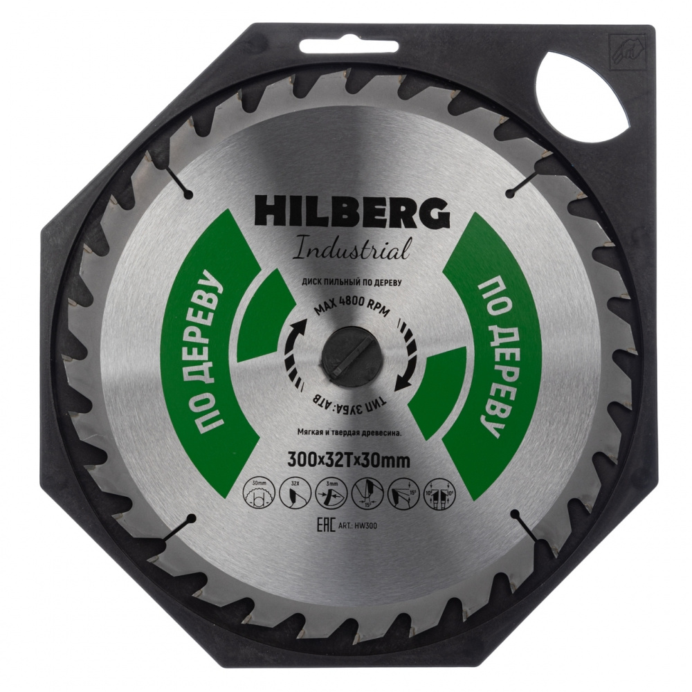Диск пильный Hilberg HW300 (300x30x32Т) Industrial Дерево