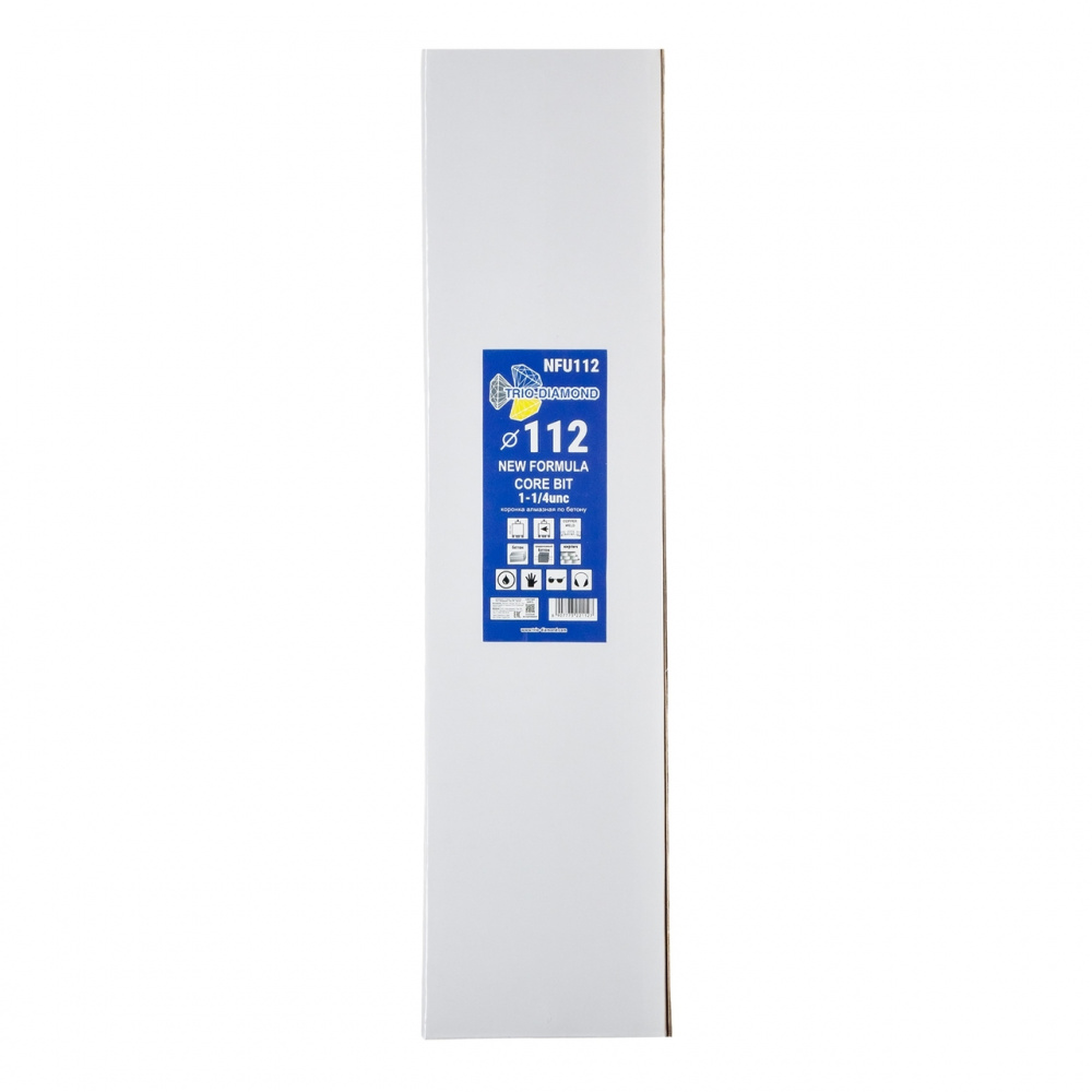 Коронка алмазная Trio-Diamond NFU112 (112x400мм) New Formula 1-1/4 UNC 9T