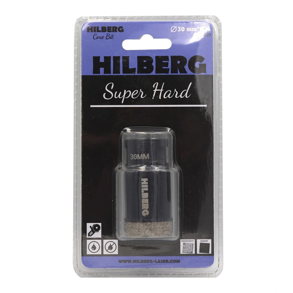 Коронка алмазная Hilberg HH630 (30 мм) Super Hard M14